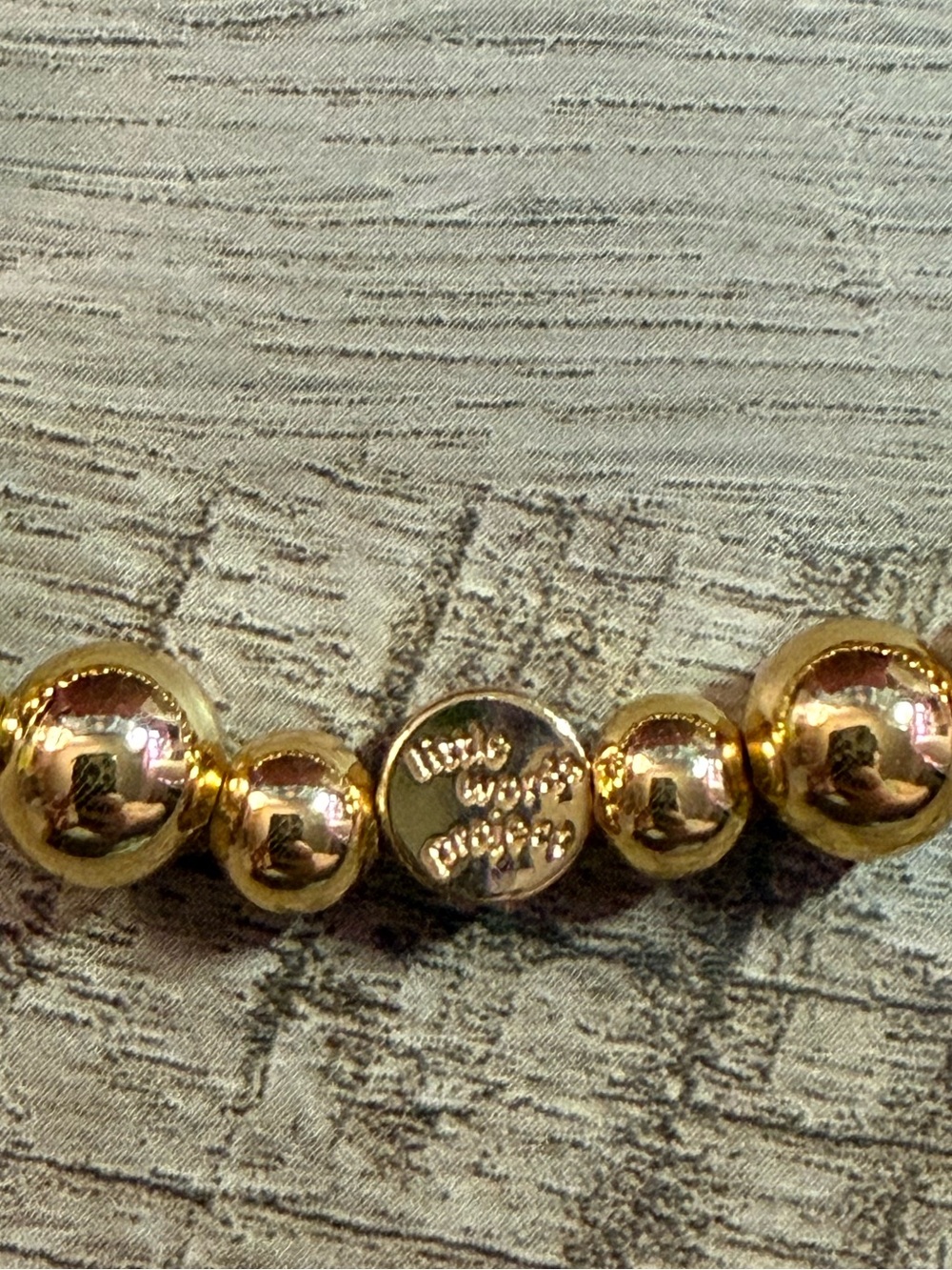 Little Words Project Gold Bubble Bead Bracelet - Size S/M - Picture 2 of 2